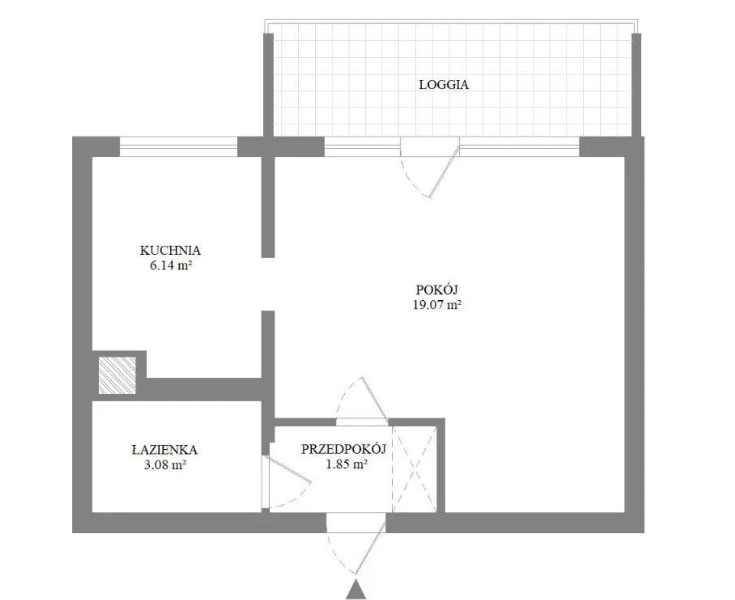 Kawalerka na Pięciolinii - Duży Balkon